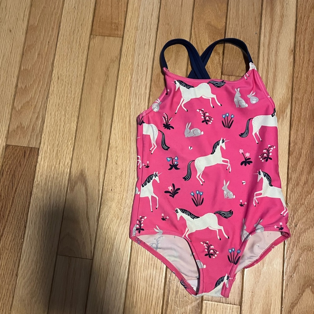 Mini Boden Unicorn Swimsuit - Size 3-4Y